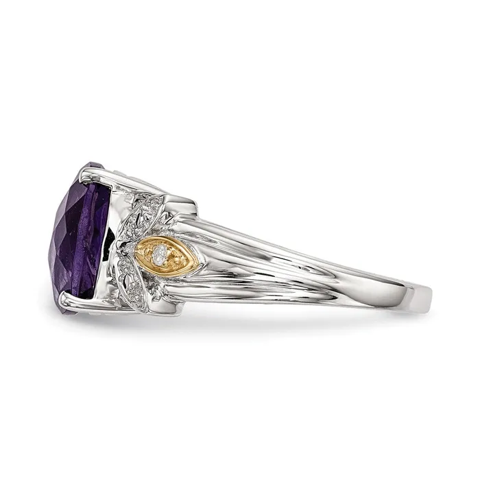 Rings Goldia Sterling Silver u0026 14K Amethyst and Diamond Ring