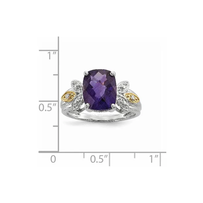 Rings Goldia Sterling Silver u0026 14K Amethyst and Diamond Ring