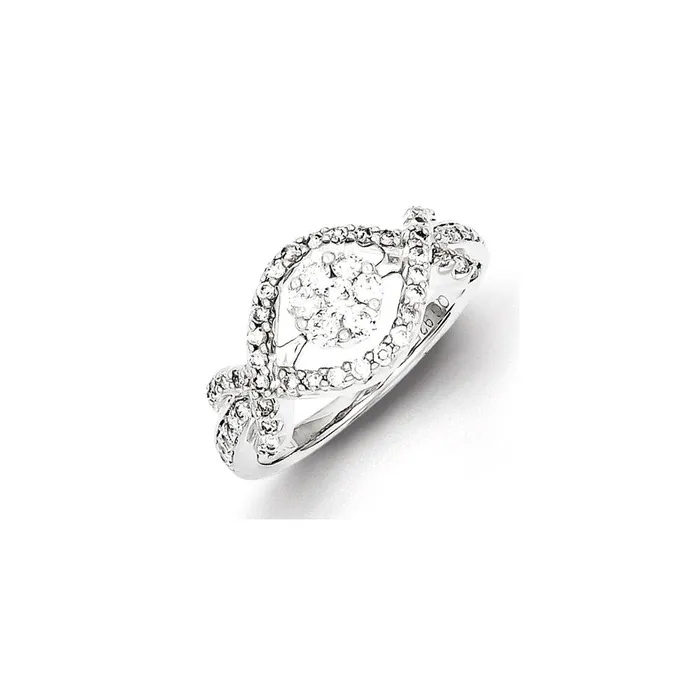 Rings Goldia Sterling Silver u0026 Diamond Oval Shape with Small Flower Ring Rings Goldia Sterling Silver u0026 Diamond Oval Shape with Small Flower Ring