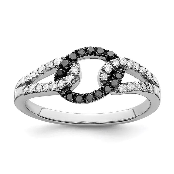 Rings Goldia White Night Sterling Silver Rhodiumplated Black and White Diamond Ring Rings Goldia White Night Sterling Silver Rhodiumplated Black and White Diamond Ring