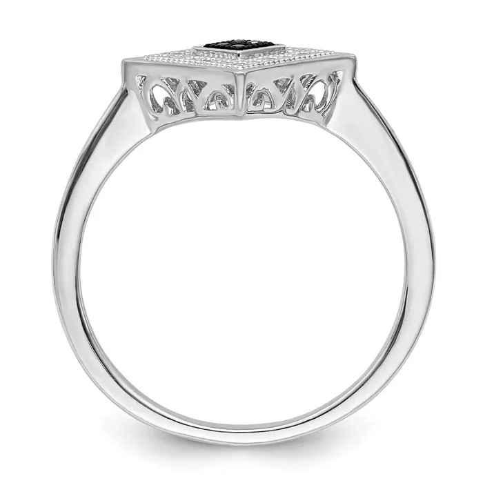 Rings Goldia White Night Sterling Silver Rhodiumplated Black and White Diamond Ring