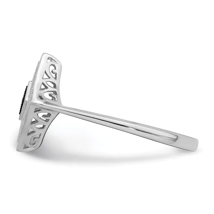 Rings Goldia White Night Sterling Silver Rhodiumplated Black and White Diamond Ring