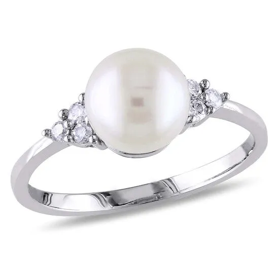 Rings JMS always Original Amour 18 CT Diamond and Pearl 10K White Gold Ring