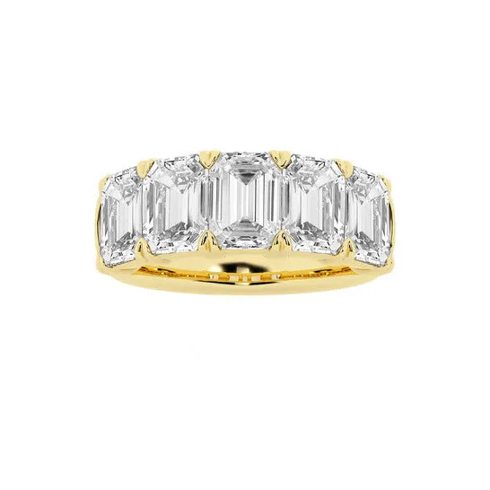 Rings JMS always Original Brilliant Diamond 14K Yellow Gold 5 CTTW EmeraldCut LAB GROWN Diamond Five Stone Anniversary Band FG SI1 Rings JMS always Original Brilliant Diamond 14K Yellow Gold 5 CTTW EmeraldCut LAB GROWN Diamond Five Stone Anniversary Band FG SI1