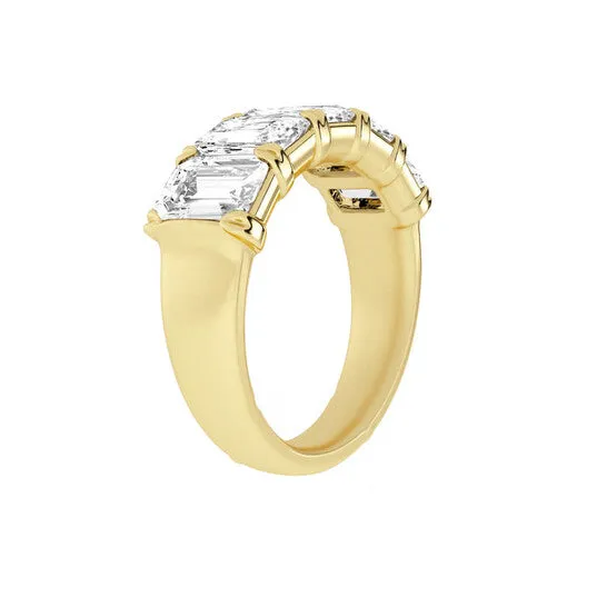 Rings JMS always Original Brilliant Diamond 14K Yellow Gold 5 CTTW EmeraldCut LAB GROWN Diamond Five Stone Anniversary Band FG SI1