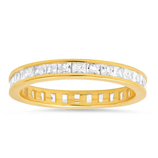 Rings JMS always Original Kylie Harper Gold Over Silver Princesscut CZ Eternity Band Ring