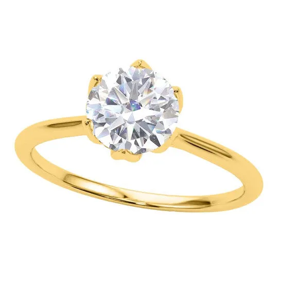 Rings JMS always Original Maulijewels 100 Carat Diamond GH VS1 Moissanite Solitaire Engagement Rings In 14K Solid Yellow Gold Rings JMS always Original Maulijewels 100 Carat Diamond GH VS1 Moissanite Solitaire Engagement Rings In 14K Solid Yellow Gold