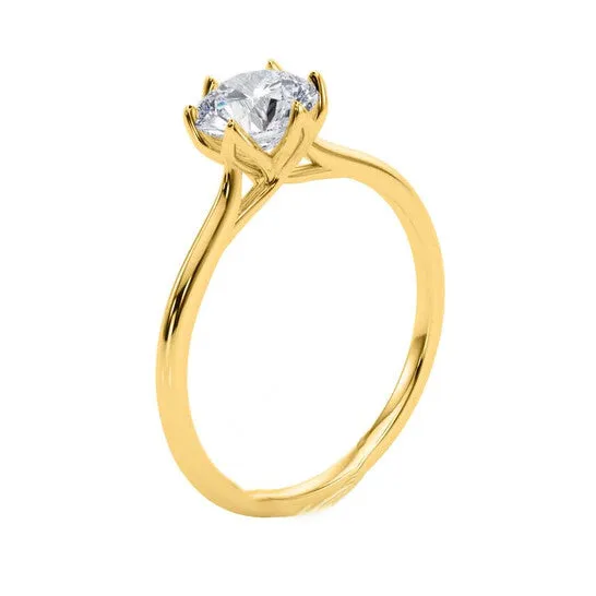 Rings JMS always Original Maulijewels 100 Carat Diamond GH VS1 Moissanite Solitaire Engagement Rings In 14K Solid Yellow Gold Rings JMS always Original Maulijewels 100 Carat Diamond GH VS1 Moissanite Solitaire Engagement Rings In 14K Solid Yellow Gold