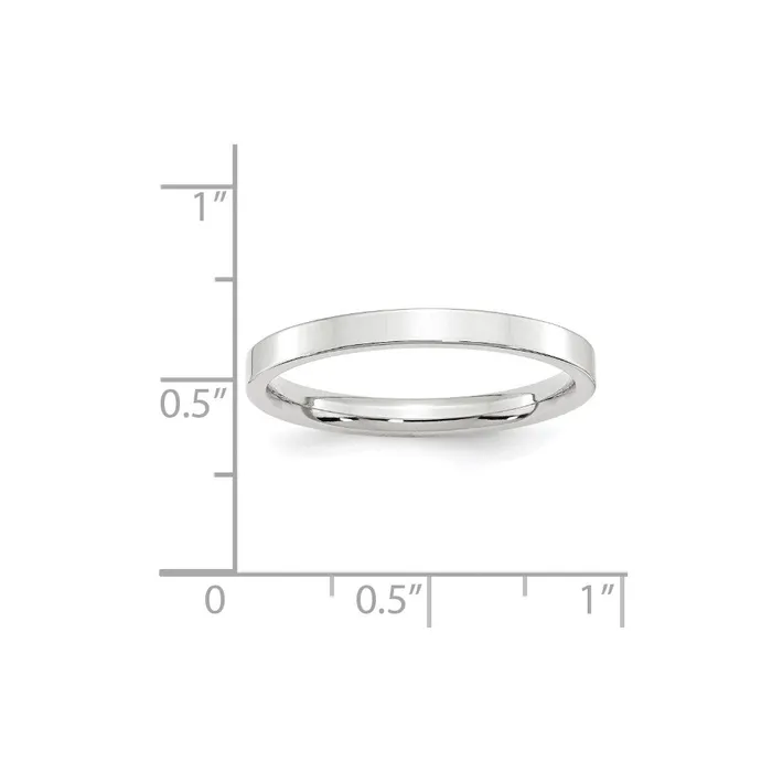 Rings Solid 10K White Gold 25mm Standard Flat Comfort Fit MensWomens Wedding Band Ring Size 7 Goldia