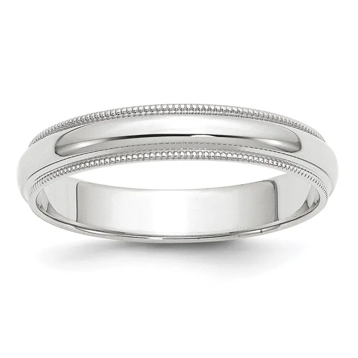 Rings Solid 10K White Gold 4mm Milgrain Half Round MensWomens Wedding Band Ring Size 14 Goldia Rings Solid 10K White Gold 4mm Milgrain Half Round MensWomens Wedding Band Ring Size 14 Goldia