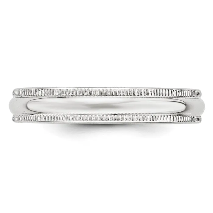 Rings Solid 10K White Gold 4mm Milgrain Half Round MensWomens Wedding Band Ring Size 14 Goldia Rings Solid 10K White Gold 4mm Milgrain Half Round MensWomens Wedding Band Ring Size 14 Goldia