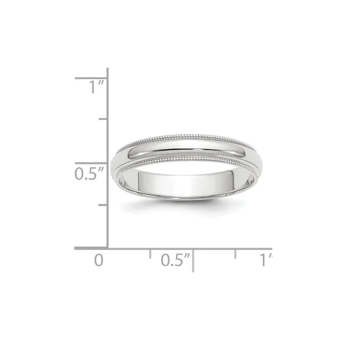 Rings Solid 10K White Gold 4mm Milgrain Half Round MensWomens Wedding Band Ring Size 14 Goldia Rings Solid 10K White Gold 4mm Milgrain Half Round MensWomens Wedding Band Ring Size 14 Goldia