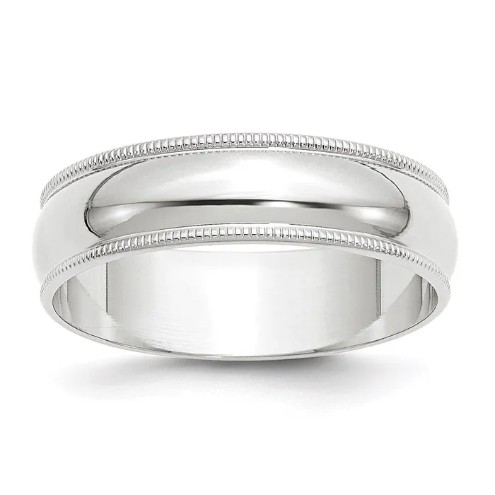 Rings Solid 10K White Gold 6mm Light Weight Milgrain Half Round MensWomens Wedding Band Ring Size 85 Goldia Rings Solid 10K White Gold 6mm Light Weight Milgrain Half Round MensWomens Wedding Band Ring Size 85 Goldia