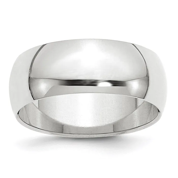 Rings Solid 18K Yellow Gold White Gold 8mm HalfRound MensWomens Wedding Band Ring Size 85 Goldia Rings Solid 18K Yellow Gold White Gold 8mm HalfRound MensWomens Wedding Band Ring Size 85 Goldia