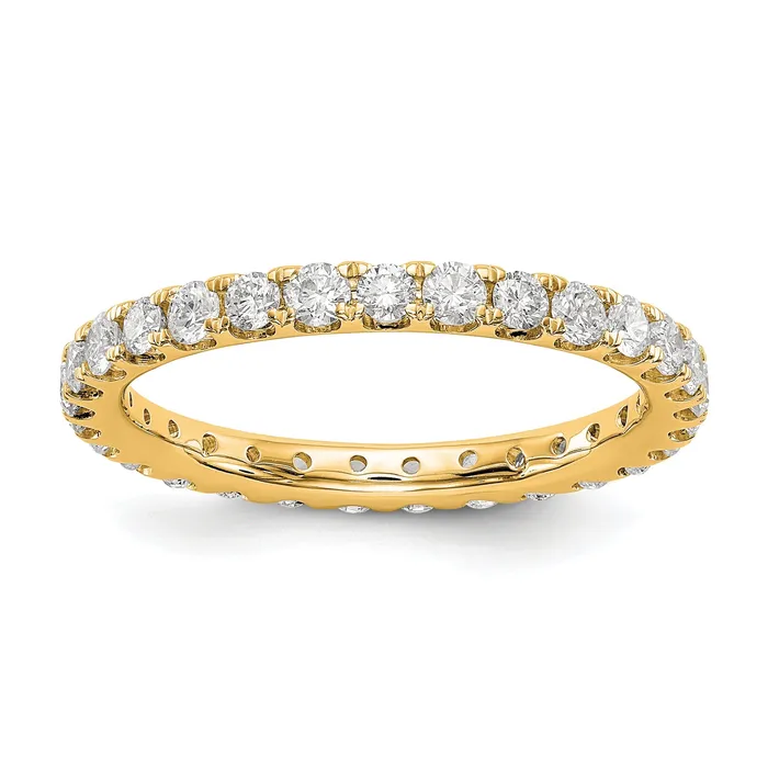 Rings Solid Real 14k Polished U Shared Prong 1ct CZ Eternity Wedding Band Ring Goldia Rings Solid Real 14k Polished U Shared Prong 1ct CZ Eternity Wedding Band Ring Goldia