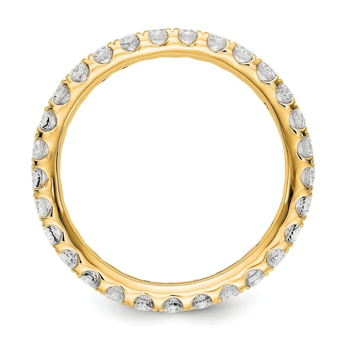 Rings Solid Real 14k Polished U Shared Prong 1ct CZ Eternity Wedding Band Ring Goldia