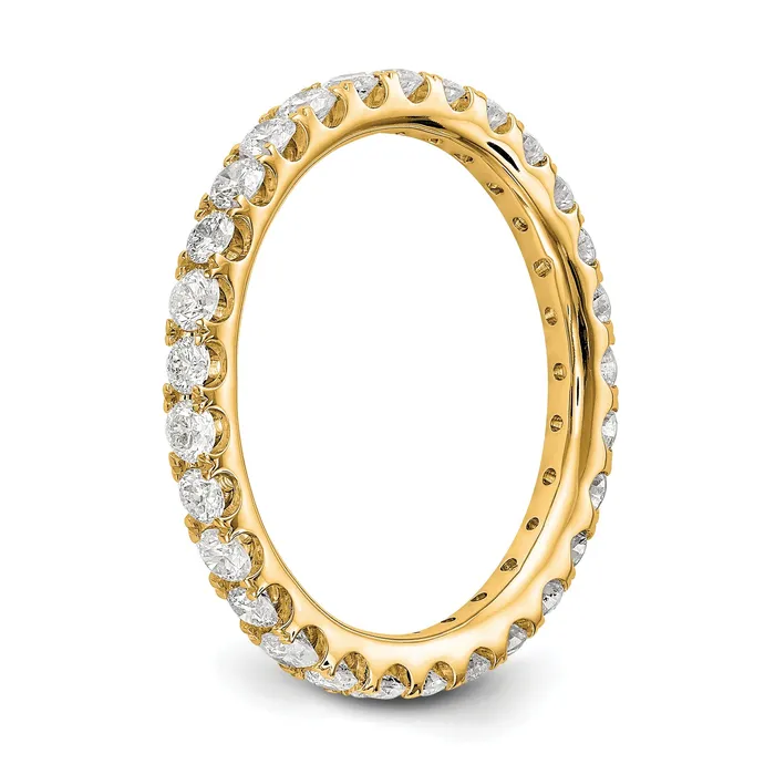 Rings Solid Real 14k Polished U Shared Prong 1ct CZ Eternity Wedding Band Ring Goldia