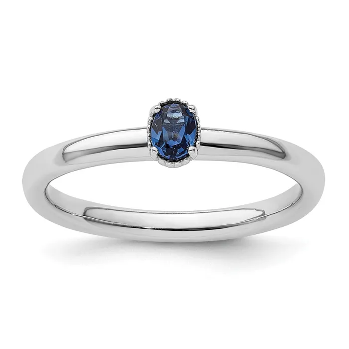 Rings Sterling Silver Stackable Expressions Created Sapphire Single Stone Ring Goldia Rings Sterling Silver Stackable Expressions Created Sapphire Single Stone Ring Goldia