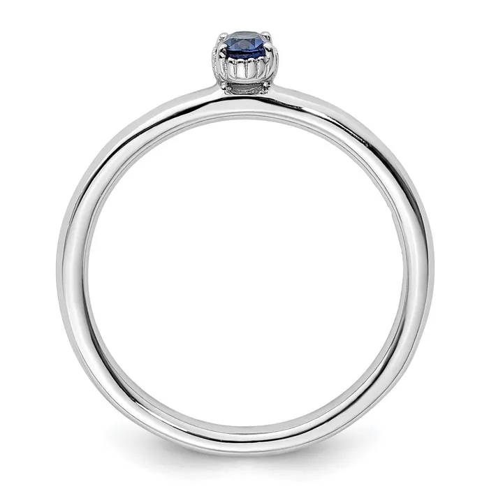 Rings Sterling Silver Stackable Expressions Created Sapphire Single Stone Ring Goldia