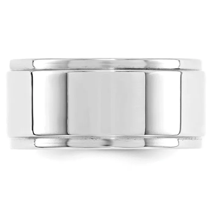 Solid 10K White Gold 10mm Flat with Step Edge MensWomens Wedding Band Ring Size 85 Goldia Rings Solid 10K White Gold 10mm Flat with Step Edge MensWomens Wedding Band Ring Size 85 Goldia Rings