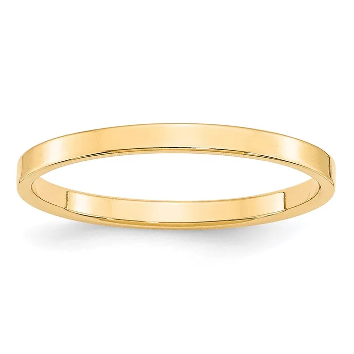 Solid 10K Yellow Gold 2mm Light Weight Flat MensWomens Wedding Band Ring Size 7 Goldia Rings Solid 10K Yellow Gold 2mm Light Weight Flat MensWomens Wedding Band Ring Size 7 Goldia Rings