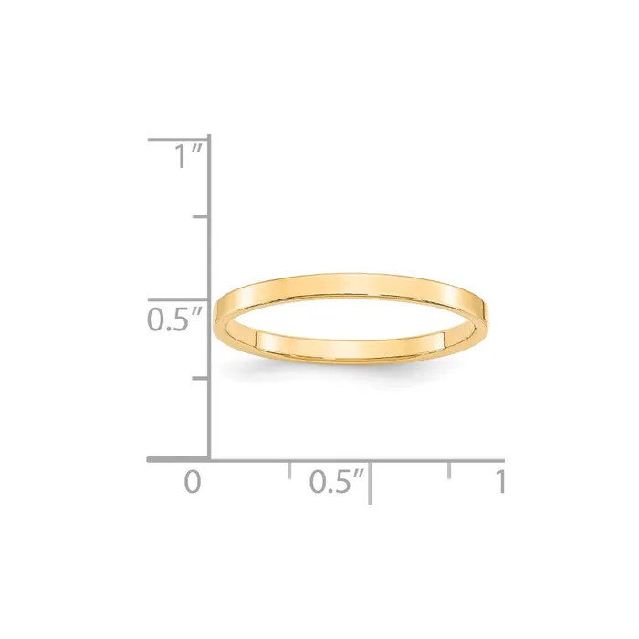Solid 10K Yellow Gold 2mm Light Weight Flat MensWomens Wedding Band Ring Size 7 Goldia Rings Solid 10K Yellow Gold 2mm Light Weight Flat MensWomens Wedding Band Ring Size 7 Goldia Rings