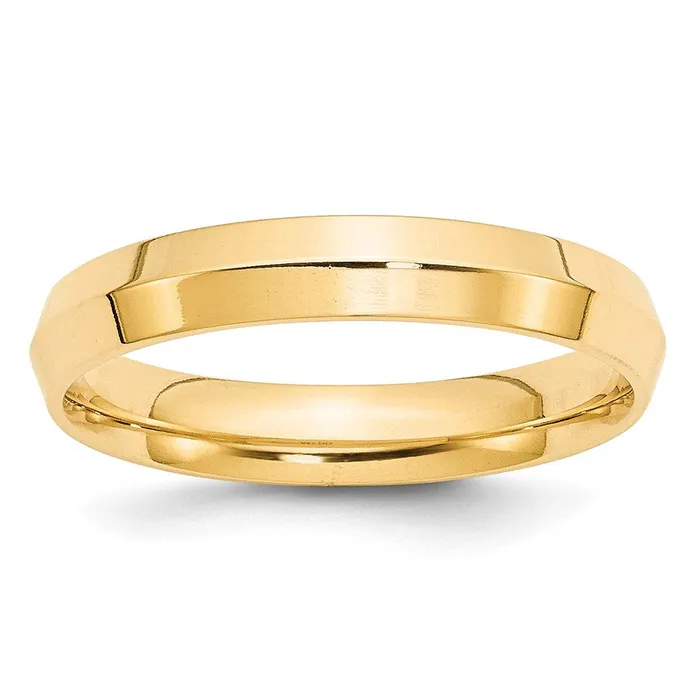 Solid 10K Yellow Gold 4mm Knife Edge Comfort Fit MensWomens Wedding Band Ring Size 125 Goldia Rings Solid 10K Yellow Gold 4mm Knife Edge Comfort Fit MensWomens Wedding Band Ring Size 125 Goldia Rings