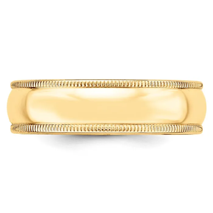 Solid 10K Yellow Gold 6mm Milgrain HalfRound Wedding MensWomens Wedding Band Ring Size 55 Goldia Rings Solid 10K Yellow Gold 6mm Milgrain HalfRound Wedding MensWomens Wedding Band Ring Size 55 Goldia Rings