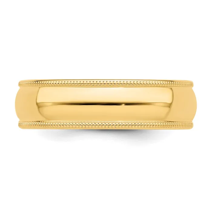 Solid 10K Yellow Gold 6mm Milgrain HalfRound Wedding MensWomens Wedding Band Ring Size 55 Goldia Rings Solid 10K Yellow Gold 6mm Milgrain HalfRound Wedding MensWomens Wedding Band Ring Size 55 Goldia Rings
