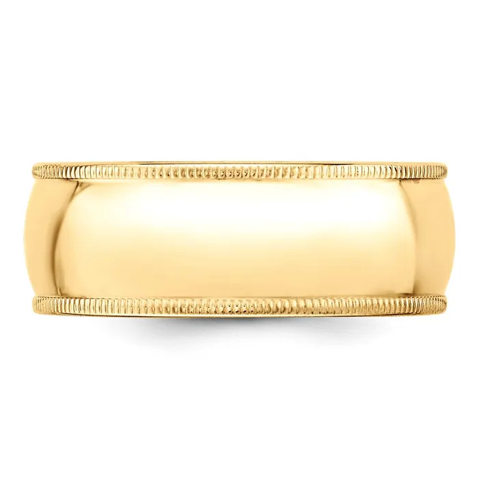 Solid 10K Yellow Gold 8mm Milgrain Half Round MensWomens Wedding Band Ring Size 45 Goldia Rings Solid 10K Yellow Gold 8mm Milgrain Half Round MensWomens Wedding Band Ring Size 45 Goldia Rings