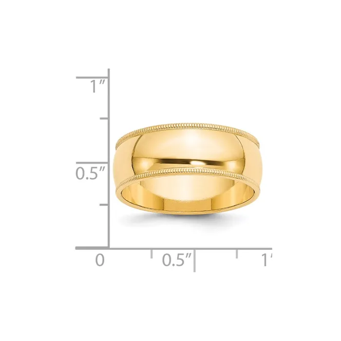 Solid 10K Yellow Gold 8mm Milgrain Half Round MensWomens Wedding Band Ring Size 45 Goldia Rings Solid 10K Yellow Gold 8mm Milgrain Half Round MensWomens Wedding Band Ring Size 45 Goldia Rings