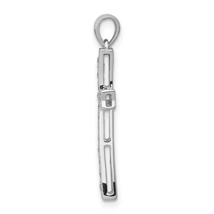 Solid 14k White Gold 15ct Simulated CZ Cross Pendant Goldia Necklaces Solid 14k White Gold 15ct Simulated CZ Cross Pendant Goldia Necklaces