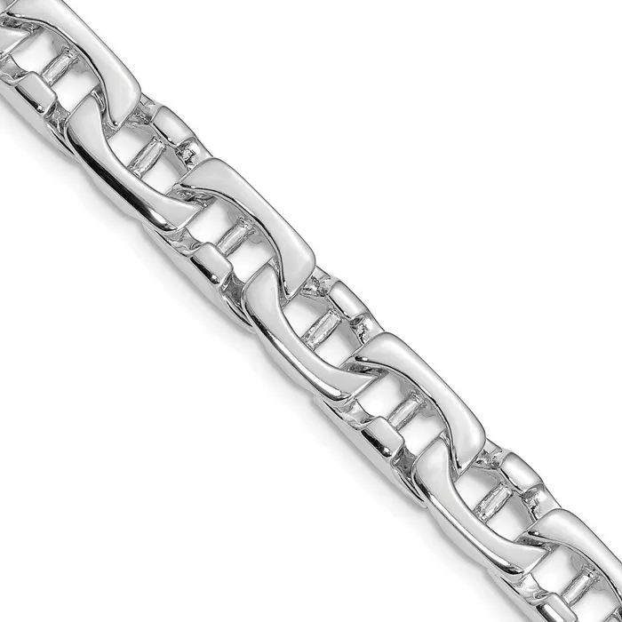 Solid 14K White Gold 22 inch 85mm Hand Polished Fancy Link with Fancy Lobster Clasp Chain Necklace MDS Necklaces Solid 14K White Gold 22 inch 85mm Hand Polished Fancy Link with Fancy Lobster Clasp Chain Necklace MDS Necklaces