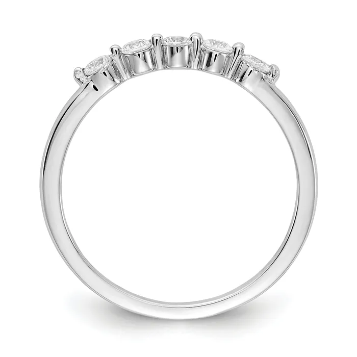 Solid 14k White Gold 5stone Simulated CZ Ring Goldia Rings
