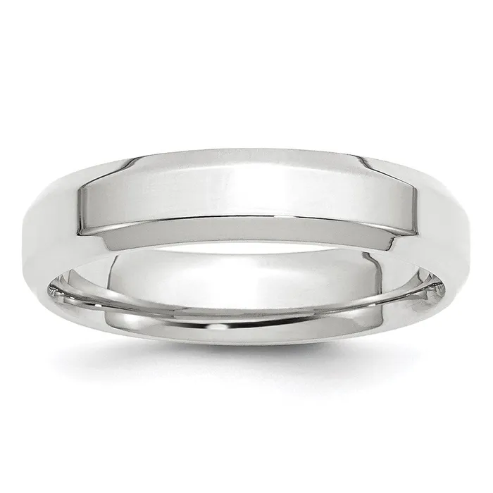 Solid 14K White Gold 5mm Bevel Edge Comfort Fit MensWomens Wedding Band Ring Size 14 Goldia Rings Solid 14K White Gold 5mm Bevel Edge Comfort Fit MensWomens Wedding Band Ring Size 14 Goldia Rings