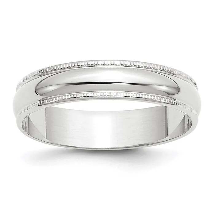 Solid 14K White Gold 5mm Light Weight Milgrain Half Round MensWomens Wedding Band Ring Size 115 Goldia Rings Solid 14K White Gold 5mm Light Weight Milgrain Half Round MensWomens Wedding Band Ring Size 115 Goldia Rings