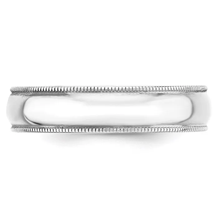 Solid 14K White Gold 5mm Light Weight Milgrain Half Round MensWomens Wedding Band Ring Size 115 Goldia Rings Solid 14K White Gold 5mm Light Weight Milgrain Half Round MensWomens Wedding Band Ring Size 115 Goldia Rings