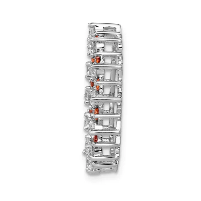 Solid 14k White Gold Simulated CZ 42 Citrine Fancy Circle Chain Slide Goldia Necklaces