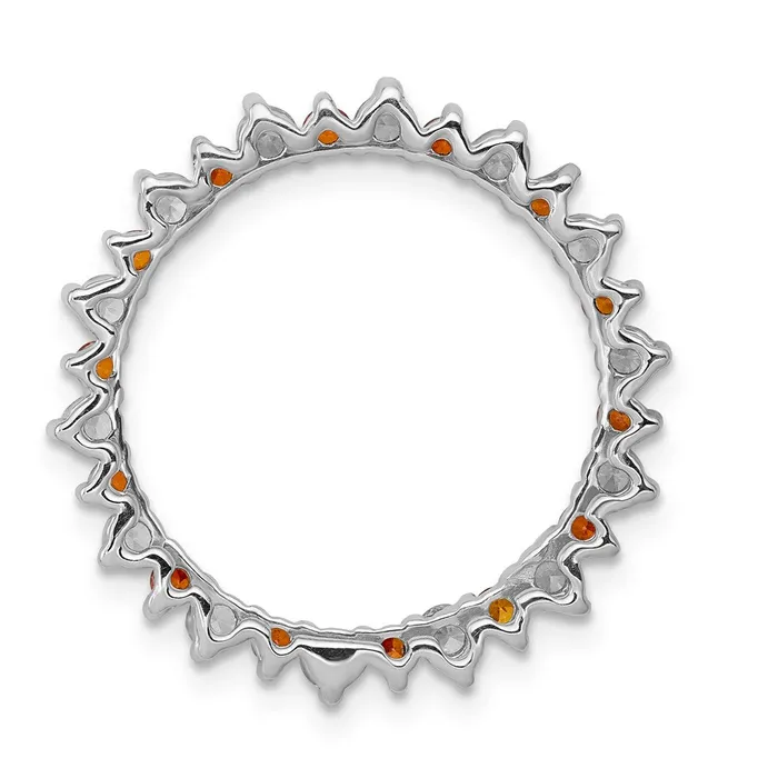 Solid 14k White Gold Simulated CZ 42 Citrine Fancy Circle Chain Slide Goldia Necklaces