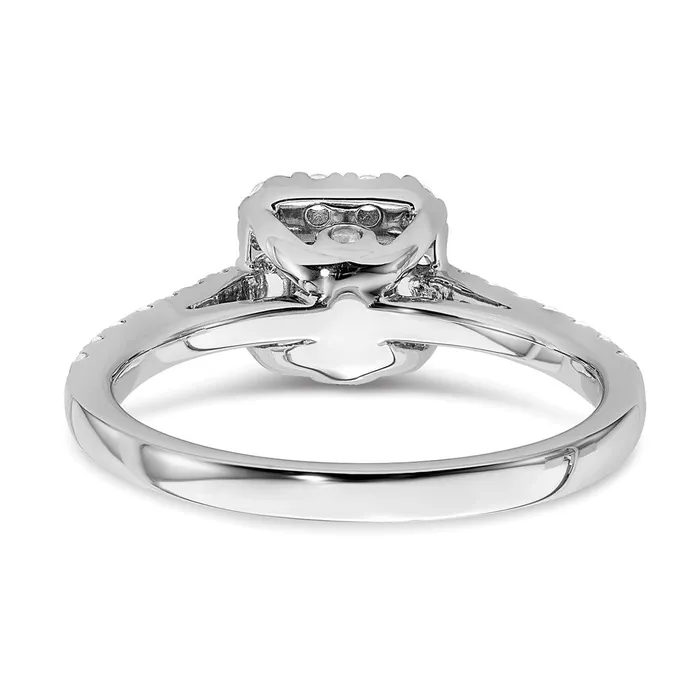 Solid 14k White Gold Simulated Sapphire CZ Halo Engagement Ring Goldia Rings