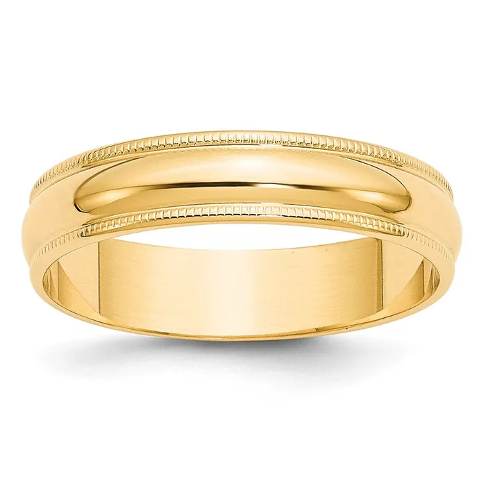 Solid 14K Yellow Gold 5mm Light Weight Milgrain Half Round MensWomens Wedding Band Ring Size 85 Goldia Rings Solid 14K Yellow Gold 5mm Light Weight Milgrain Half Round MensWomens Wedding Band Ring Size 85 Goldia Rings