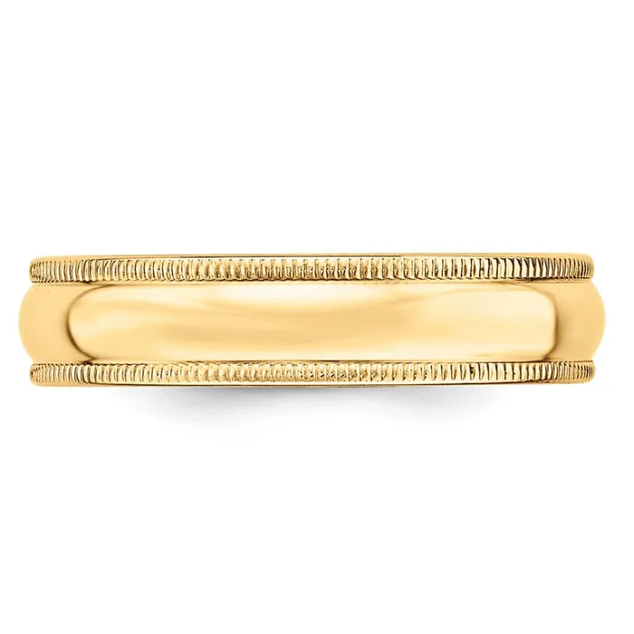 Solid 14K Yellow Gold 5mm Light Weight Milgrain Half Round MensWomens Wedding Band Ring Size 85 Goldia Rings Solid 14K Yellow Gold 5mm Light Weight Milgrain Half Round MensWomens Wedding Band Ring Size 85 Goldia Rings