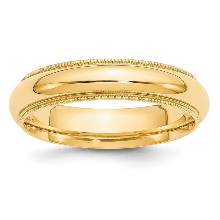 Solid 14K Yellow Gold 5mm Milgrain Comfort Wedding MensWomens Wedding Band Ring Size 95 Goldia Rings Solid 14K Yellow Gold 5mm Milgrain Comfort Wedding MensWomens Wedding Band Ring Size 95 Goldia Rings