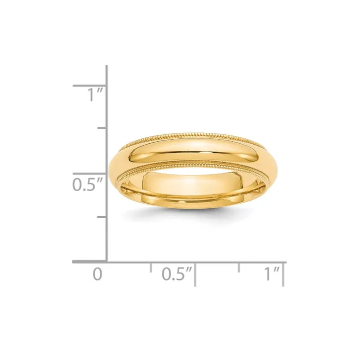 Solid 14K Yellow Gold 5mm Milgrain Comfort Wedding MensWomens Wedding Band Ring Size 95 Goldia Rings Solid 14K Yellow Gold 5mm Milgrain Comfort Wedding MensWomens Wedding Band Ring Size 95 Goldia Rings