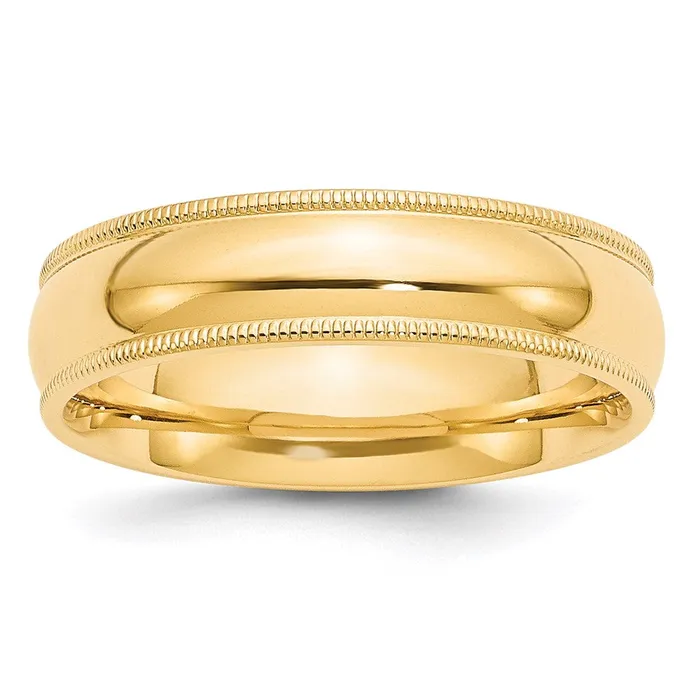 Solid 14K Yellow Gold 6mm Milgrain Comfort Wedding MensWomens Wedding Band Ring Size 115 Goldia Rings Solid 14K Yellow Gold 6mm Milgrain Comfort Wedding MensWomens Wedding Band Ring Size 115 Goldia Rings