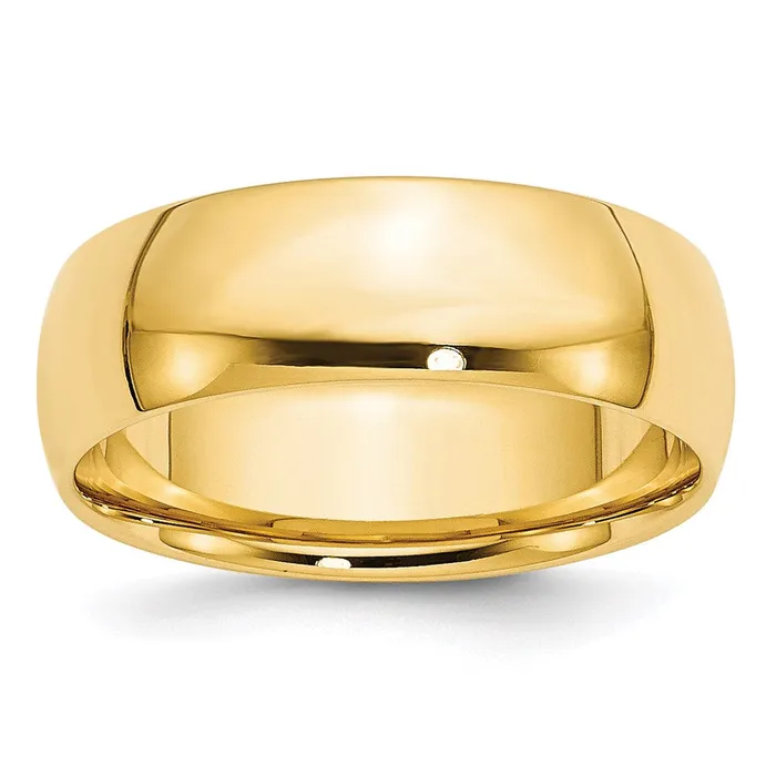 Solid 14K Yellow Gold 7mm Light Weight Comfort Fit MensWomens Wedding Band Ring Size 85 Goldia Rings Solid 14K Yellow Gold 7mm Light Weight Comfort Fit MensWomens Wedding Band Ring Size 85 Goldia Rings