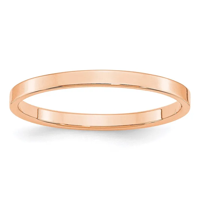 Solid 14K Yellow Gold Rose Gold 2mm Light Weight Flat MensWomens Wedding Band Ring Size 6 Goldia Rings Solid 14K Yellow Gold Rose Gold 2mm Light Weight Flat MensWomens Wedding Band Ring Size 6 Goldia Rings