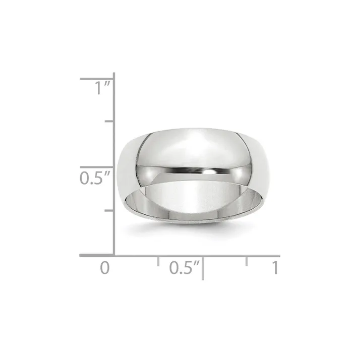 Solid 14K Yellow Gold White Gold 8mm HalfRound MensWomens Wedding Band Ring Size 5 Goldia Rings Solid 14K Yellow Gold White Gold 8mm HalfRound MensWomens Wedding Band Ring Size 5 Goldia Rings