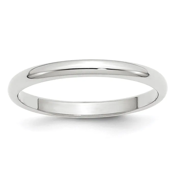 Solid 18K White Gold 25mm Half Round MensWomens Wedding Band Ring Size 6 Goldia Rings Solid 18K White Gold 25mm Half Round MensWomens Wedding Band Ring Size 6 Goldia Rings