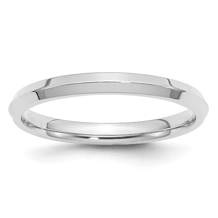 Solid 18K White Gold 25mm Knife Edge Comfort Fit MensWomens Wedding Band Ring Size 7 Goldia Rings Solid 18K White Gold 25mm Knife Edge Comfort Fit MensWomens Wedding Band Ring Size 7 Goldia Rings